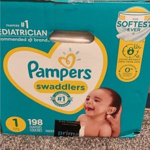 Pamper diapers (198) never opened/ used son outgrew them before I could use them